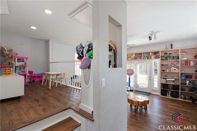 interior space featuring dark hardwood / wood-style flooring