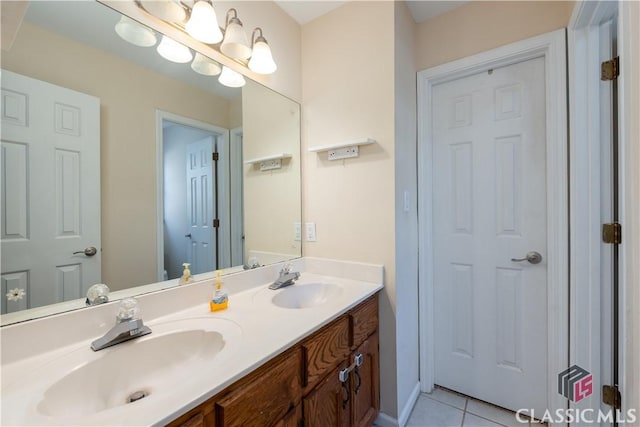 bathroom featuring tile patterned floors and vanity