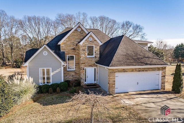 view of property with a garage