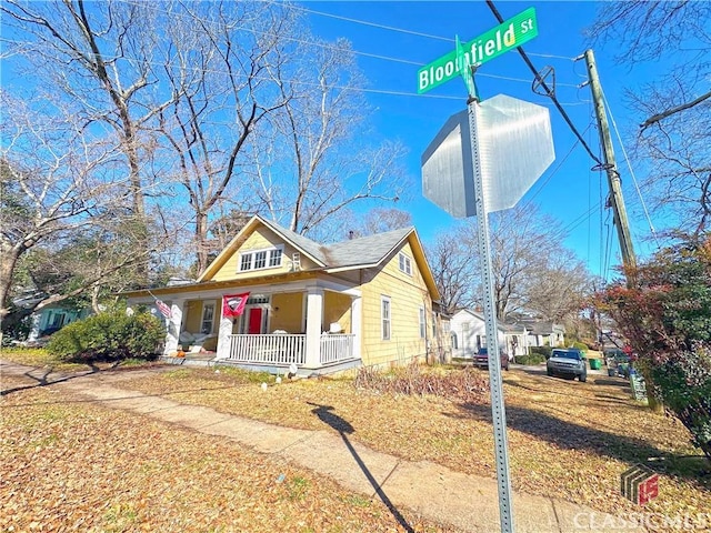 bungalow-style home featuring a porch