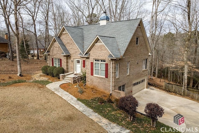 view of front of home with a garage