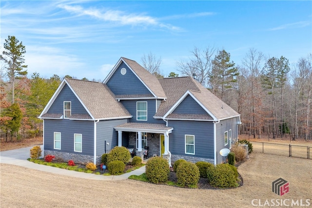 craftsman-style house featuring covered porch