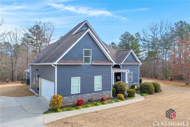 view of front of house with a garage