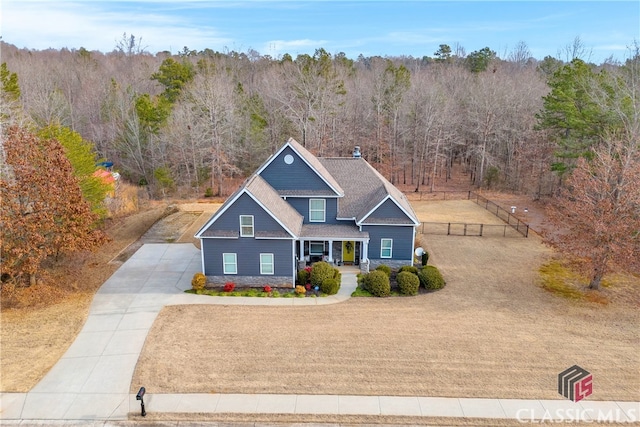 view of front of home featuring a porch