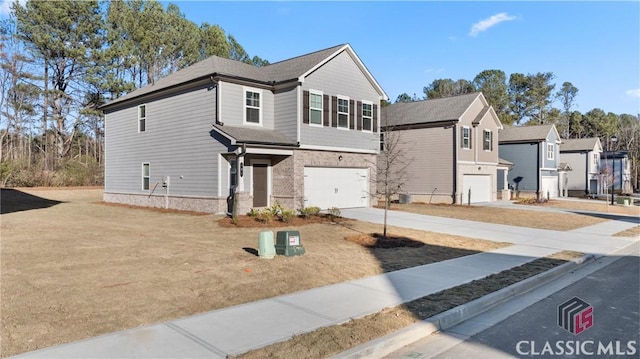 view of front of house with a garage