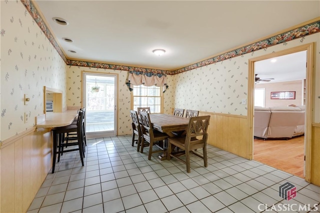 dining area featuring tile patterned floors