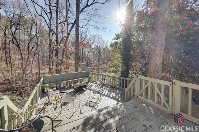 view of wooden deck