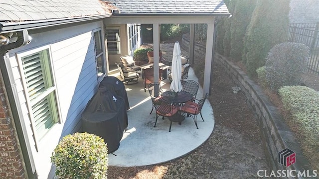 view of patio / terrace featuring a grill