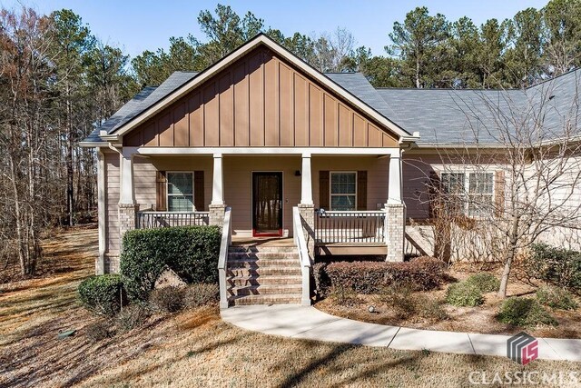 view of front of property with a porch