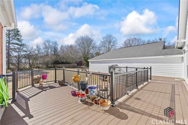 view of wooden deck