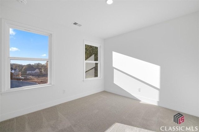 spare room with carpet and a healthy amount of sunlight