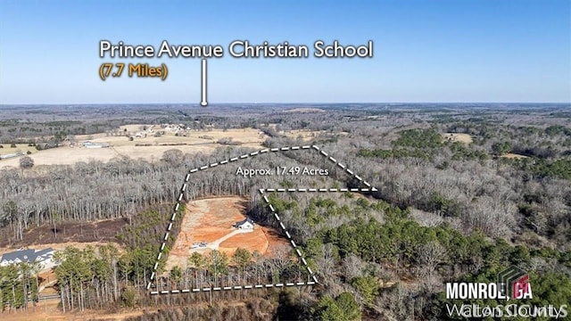 bird's eye view with a rural view