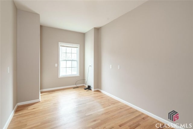 empty room featuring light wood-type flooring