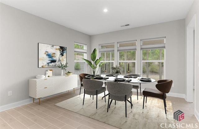 dining area featuring light hardwood / wood-style flooring