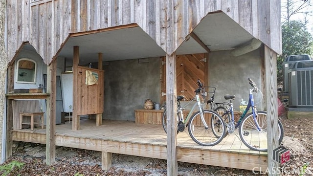 exterior space with central air condition unit