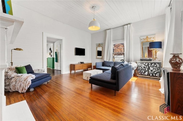 living room featuring hardwood / wood-style flooring