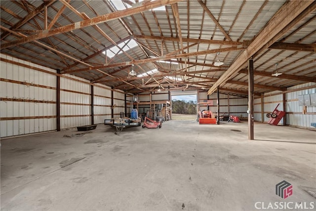 garage featuring metal wall