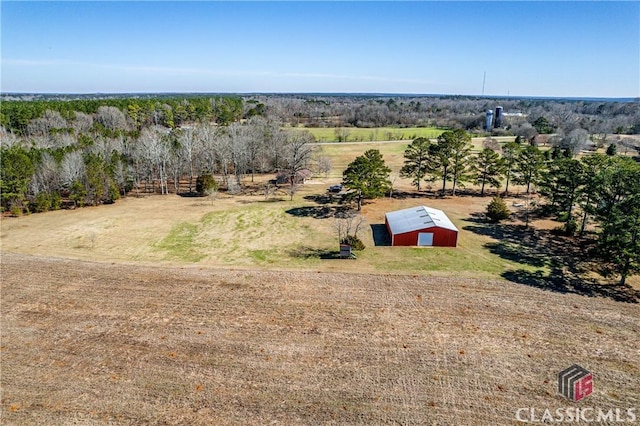 drone / aerial view featuring a rural view