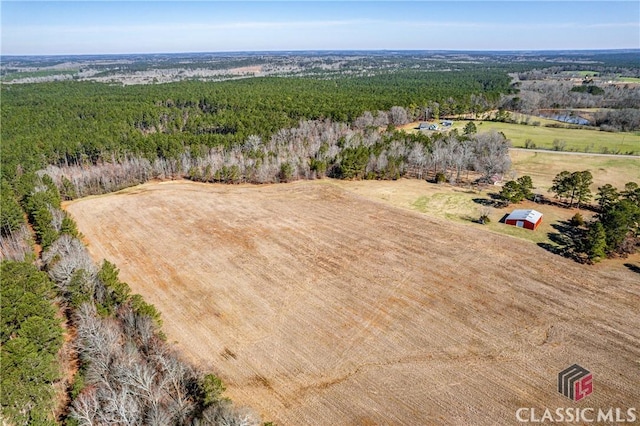 drone / aerial view featuring a rural view