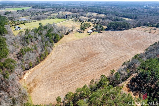 bird's eye view featuring a rural view