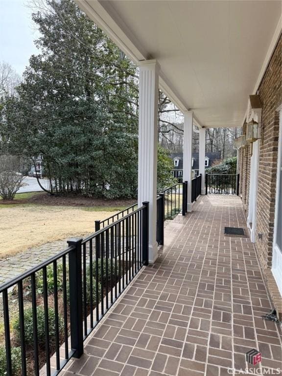 view of patio with a porch
