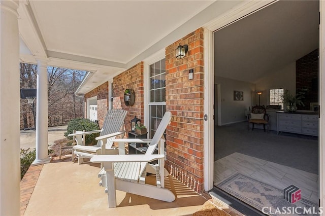 view of patio / terrace featuring covered porch