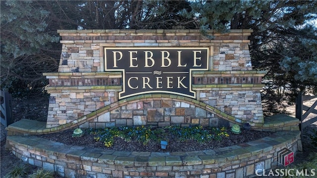 view of community sign