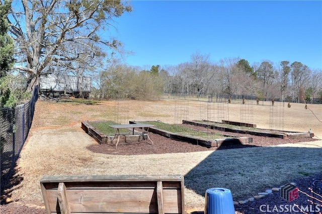 view of yard with fence