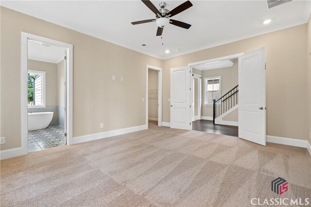 1380 Melody Bnd Unit 45, Watkinsville, GA 30677 - unfurnished living room featuring carpet flooring, baseboards, a ceiling fan, and recessed lighting