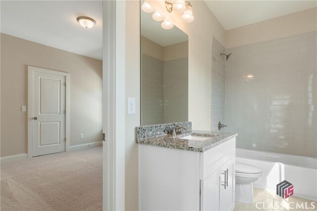 1380 Melody Bnd Unit 45, Watkinsville, GA 30677 - full bathroom with toilet, vanity, baseboards, and tub / shower combination
