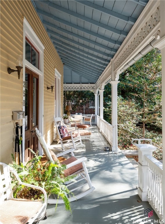 view of patio / terrace featuring covered porch