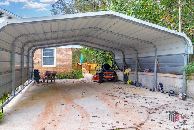 view of parking / parking lot featuring a detached carport