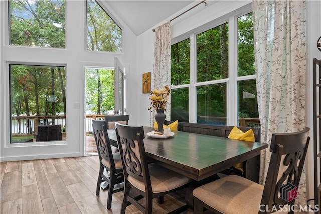 sunroom featuring vaulted ceiling