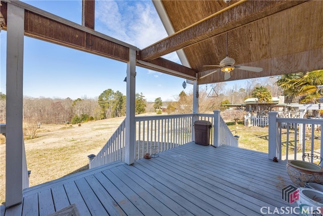 deck with ceiling fan