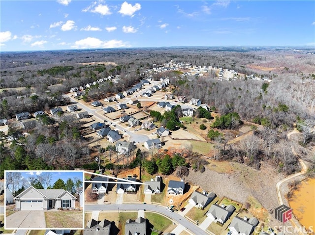 aerial view with a residential view