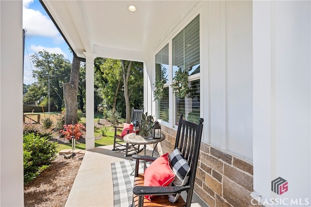 view of patio with a porch