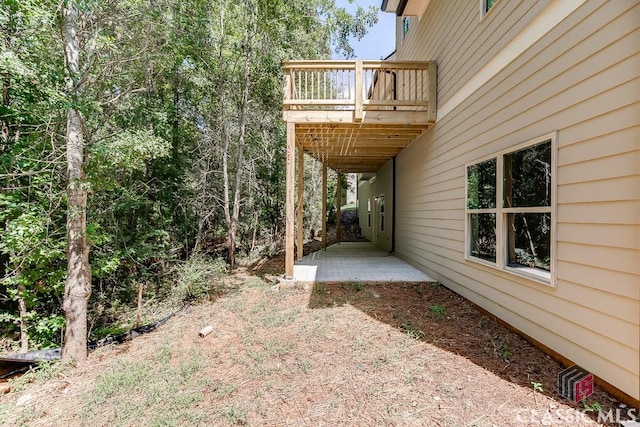 view of yard featuring a deck