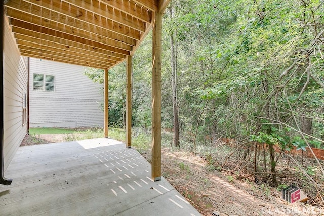 view of patio featuring a deck