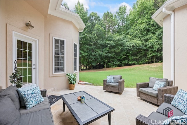 view of patio / terrace with an outdoor living space