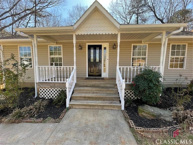 view of front of home with a porch