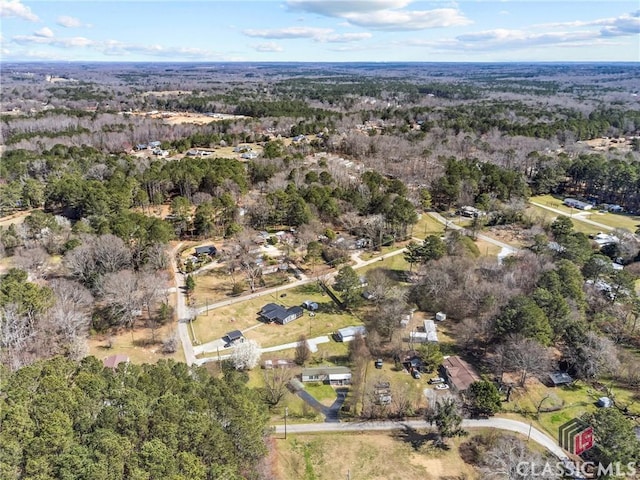 aerial view with a forest view