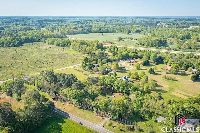 drone / aerial view with a rural view