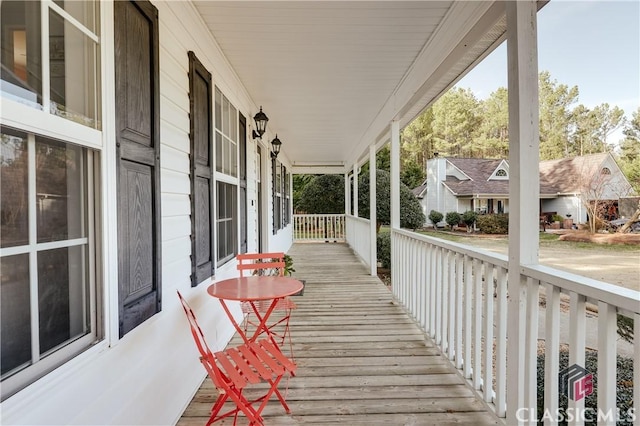 deck with a porch