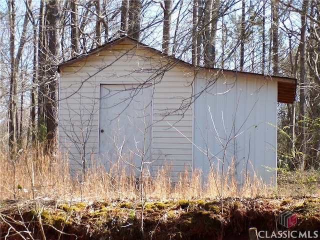 view of shed