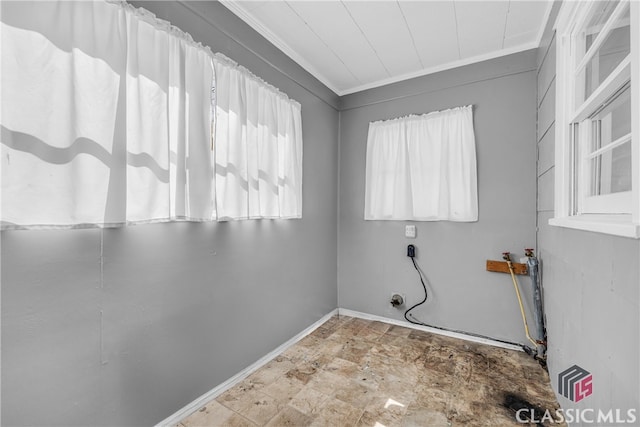 interior space featuring crown molding