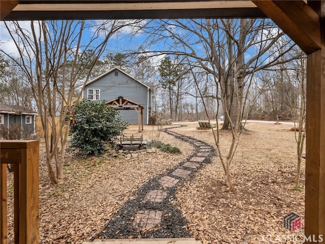 view of yard featuring a gazebo