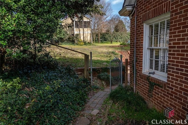 view of yard with fence