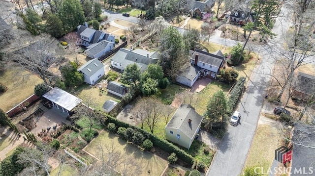 bird's eye view with a residential view