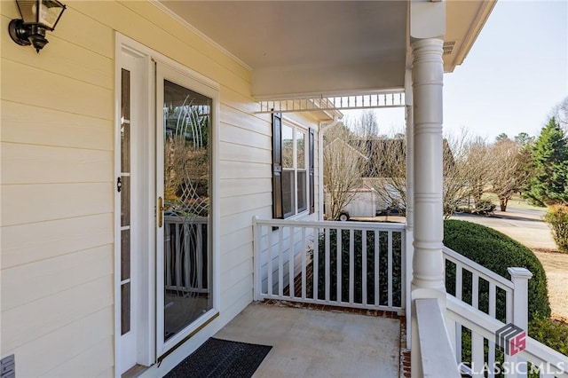 exterior space with covered porch