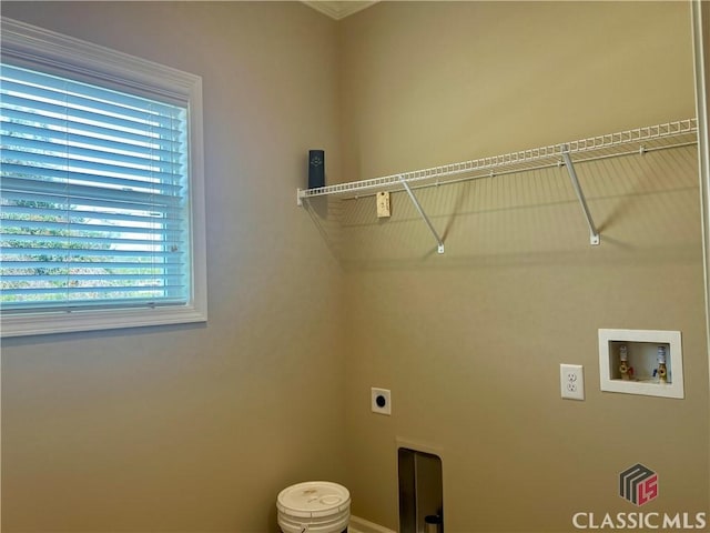 laundry room featuring laundry area, hookup for a washing machine, and hookup for an electric dryer